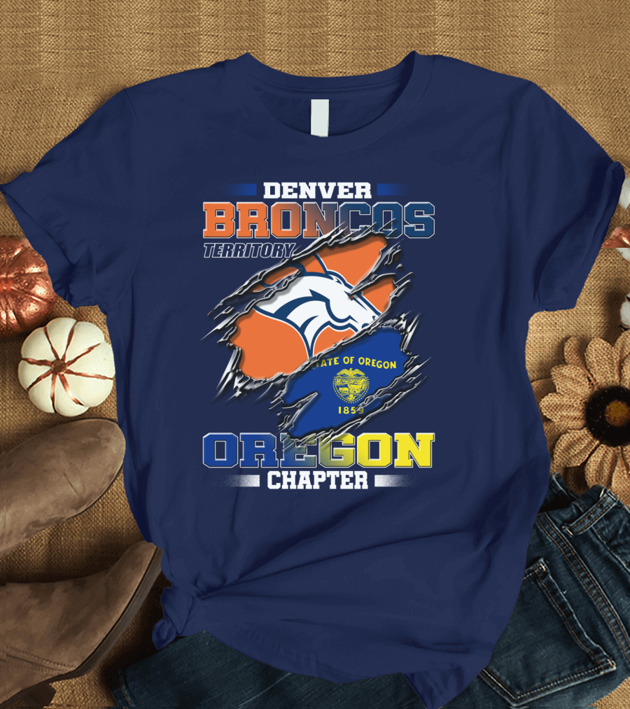 Denver Broncos Territory Oregon Chapter State of Oregon 1859 T-Shirt