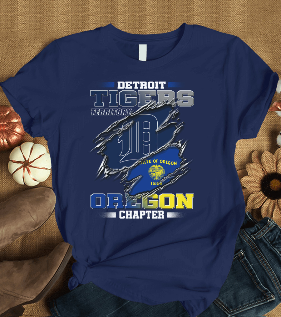 Detroit Tigers Territory Oregon Chapter State of Oregon 1859 T-Shirt