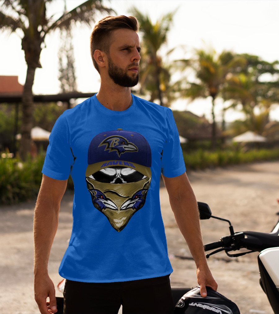 Baltimore Ravens Ravens Bandana And Logo Hat Combo T-Shirt