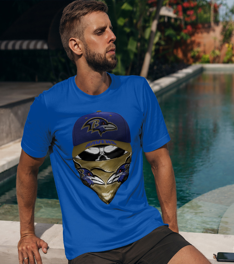 Baltimore Ravens Ravens Bandana And Logo Hat Combo T-Shirt