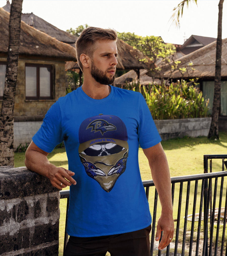 Baltimore Ravens Ravens Bandana And Logo Hat Combo T-Shirt