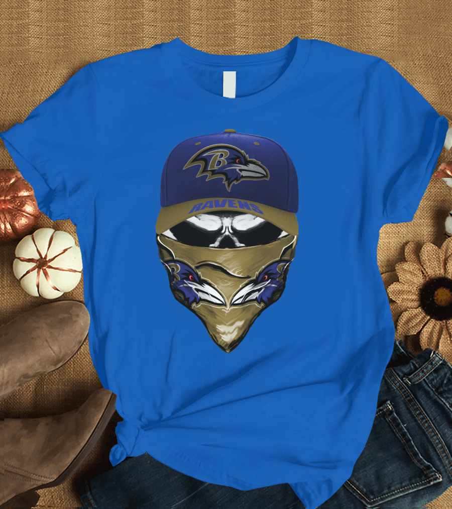 Baltimore Ravens Ravens Bandana And Logo Hat Combo T-Shirt