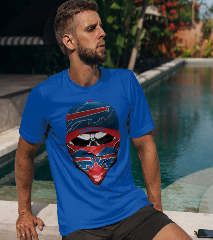 Buffalo Bills Nfl Logo Hat And Bandana Face T-Shirt