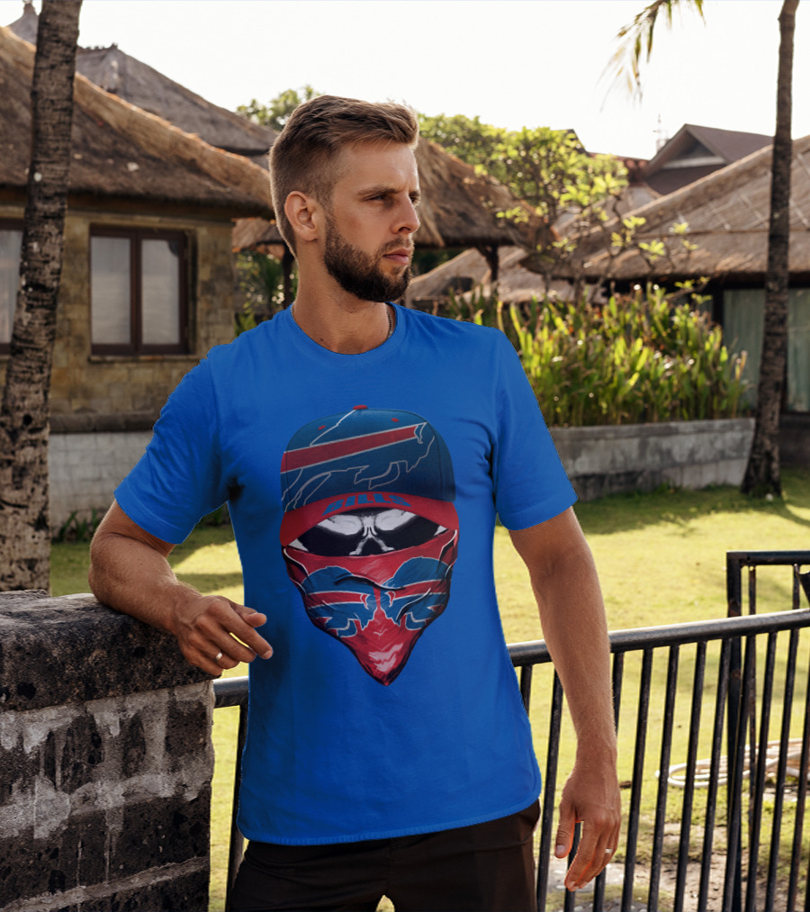 Buffalo Bills Nfl Logo Hat And Bandana Face T-Shirt