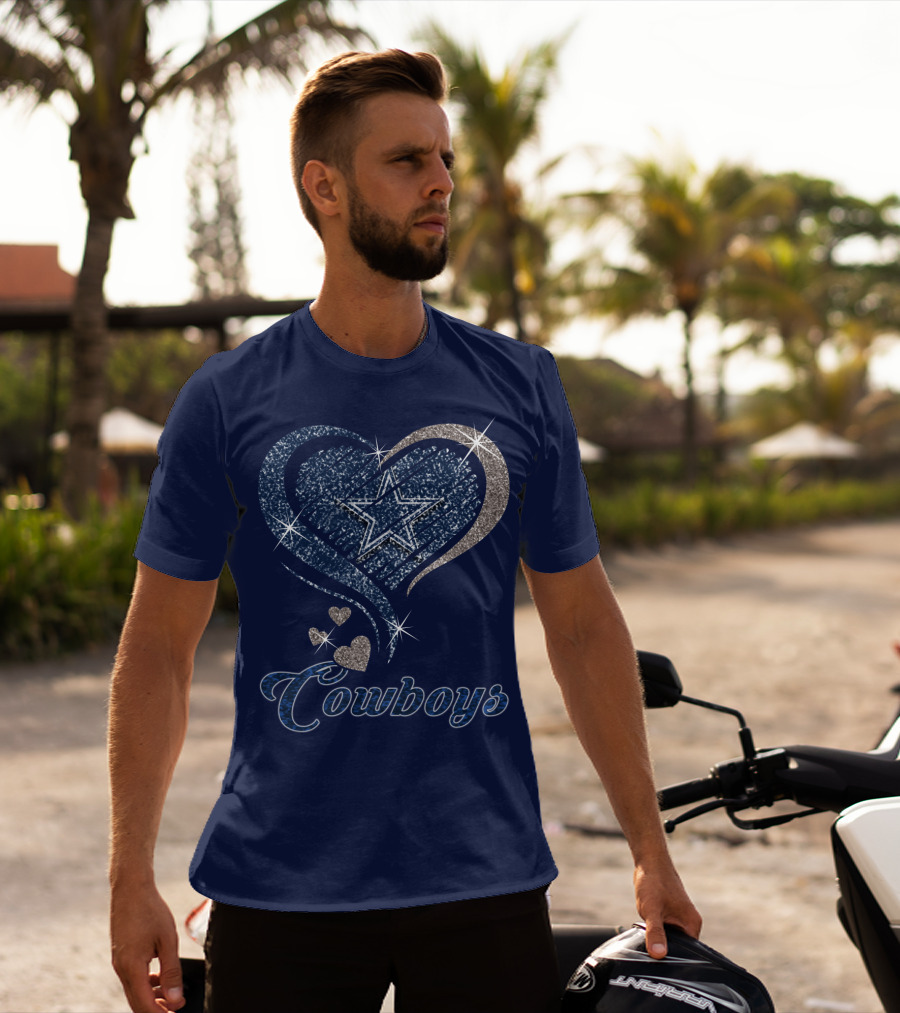 Cowboys Heart Star Glitter T-Shirt