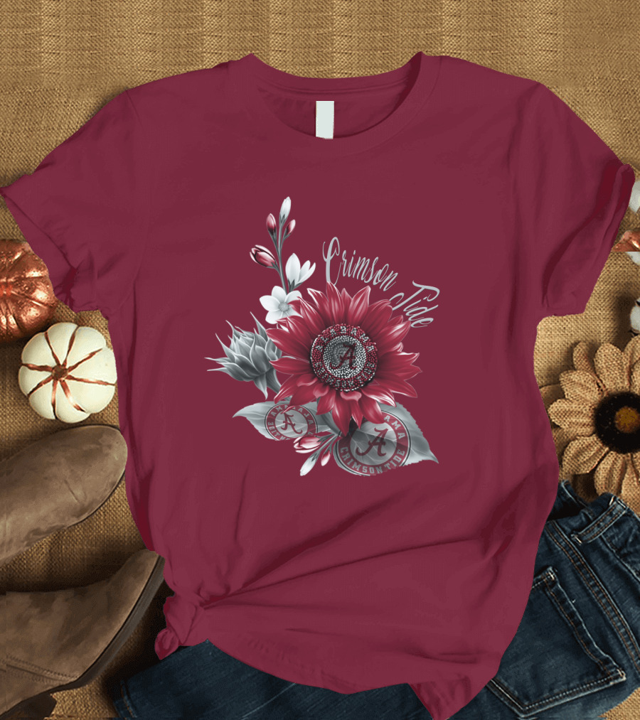 Crimson Tide Alabama A Flower T-Shirt
