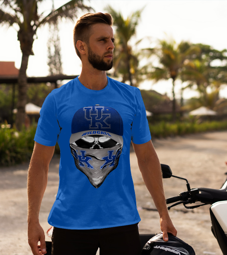 Kentucky Wildcats Uk Logo Hat Bandana Blue T-Shirt