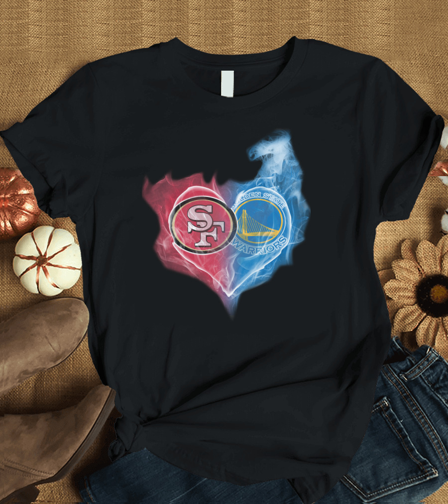 San Francisco 49ers Golden State Warriors Heart Fusion T-Shirt