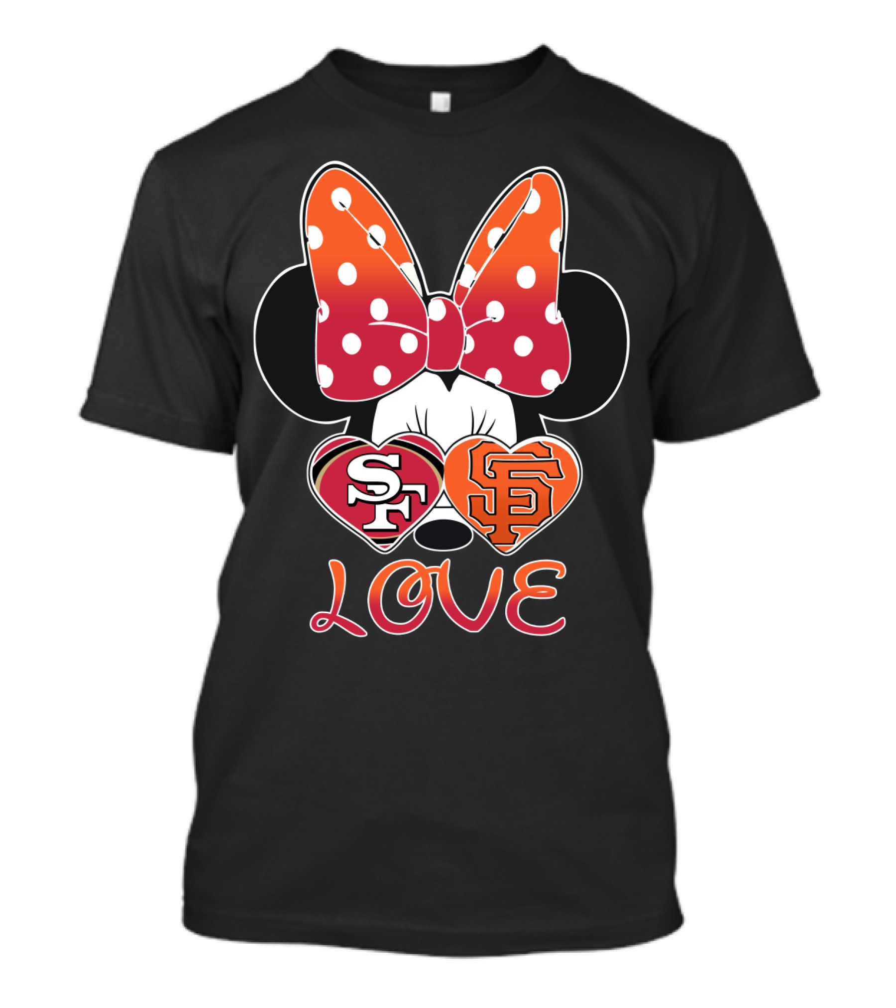 Minnie Mouse Love Sf 49ers Giants Hearts T-Shirt