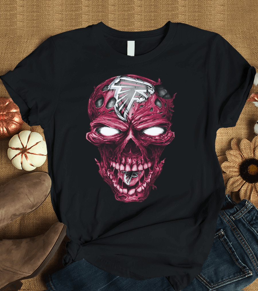 Skull Atlanta Falcons Logo Halloween T-Shirt