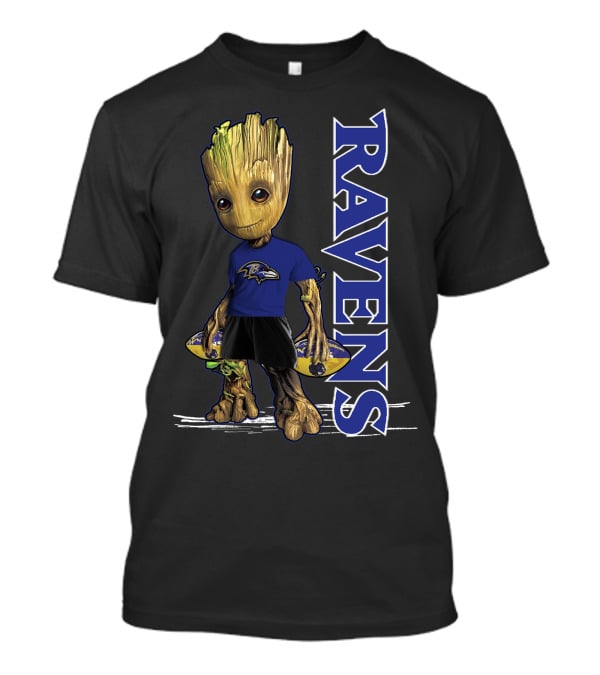 Groot Ravens Baltimore Football Fan T-Shirt