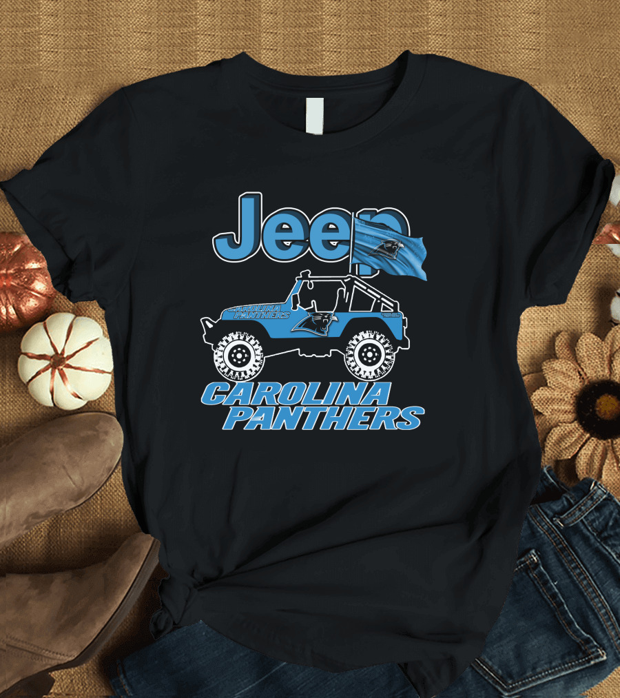 Jeep Carolina Panthers Off-Road Adventure Fan Gear T-Shirt