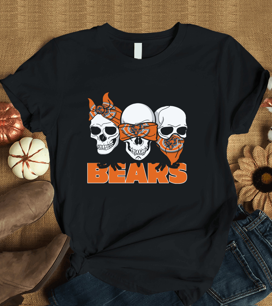 3 Skull BEARS Bandana Trio T-Shirt