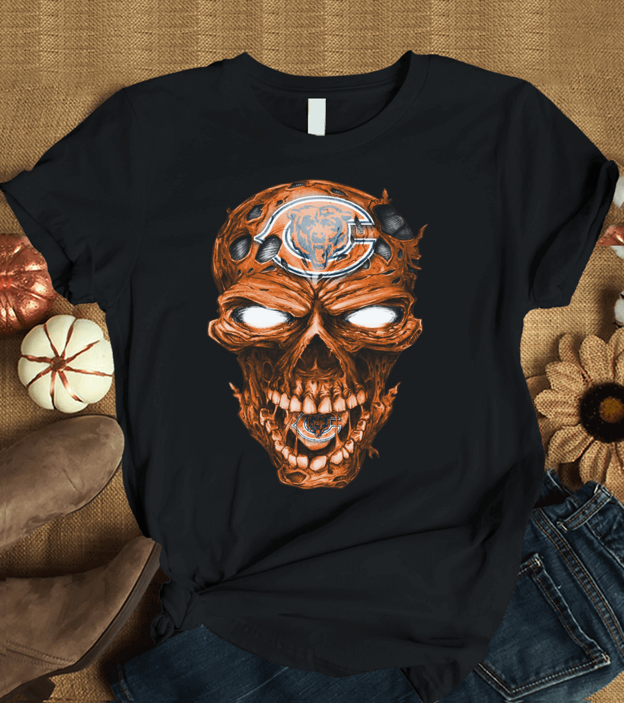 Skull CHICAGO BEARS Logo Face T-Shirt