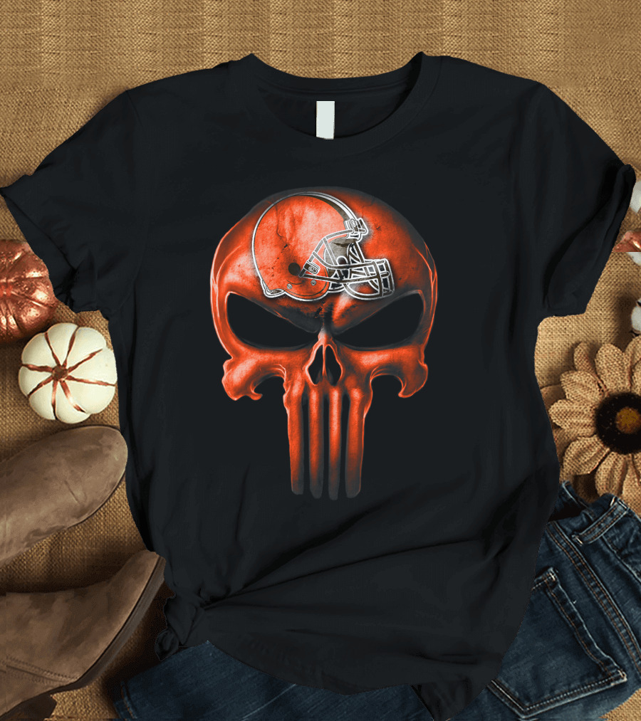 Skull Cleveland Browns Helmet T-Shirt