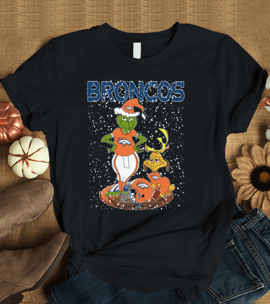 Grinchxmas DENVER BRONCOS Holiday Spirit MaxNFL T-Shirt