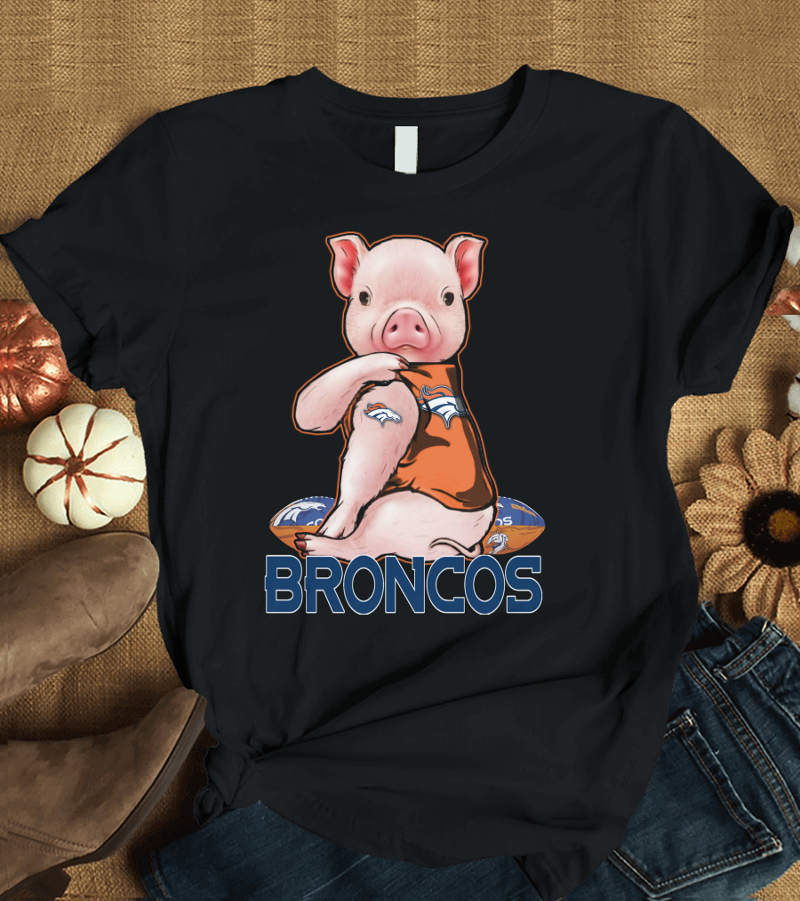 DENVER BRONCOS Pig Football T-Shirt