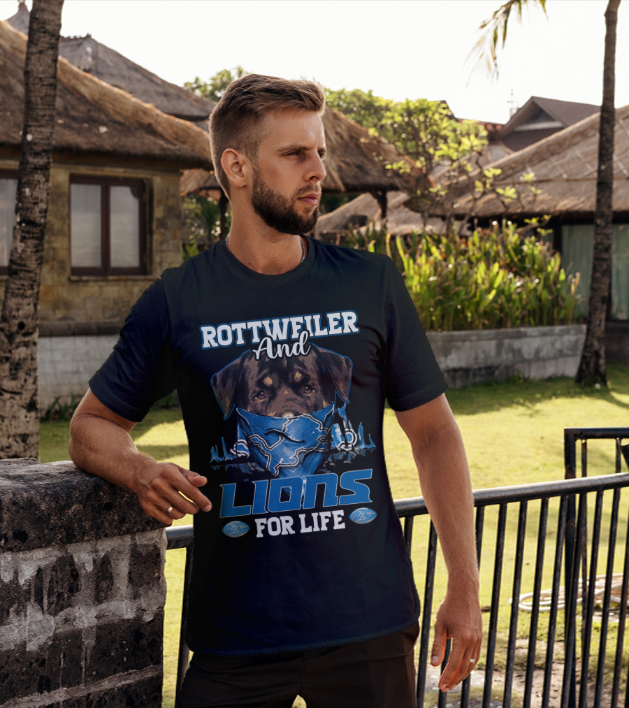 Rottweiler And Lions For Life Detroit T-Shirt