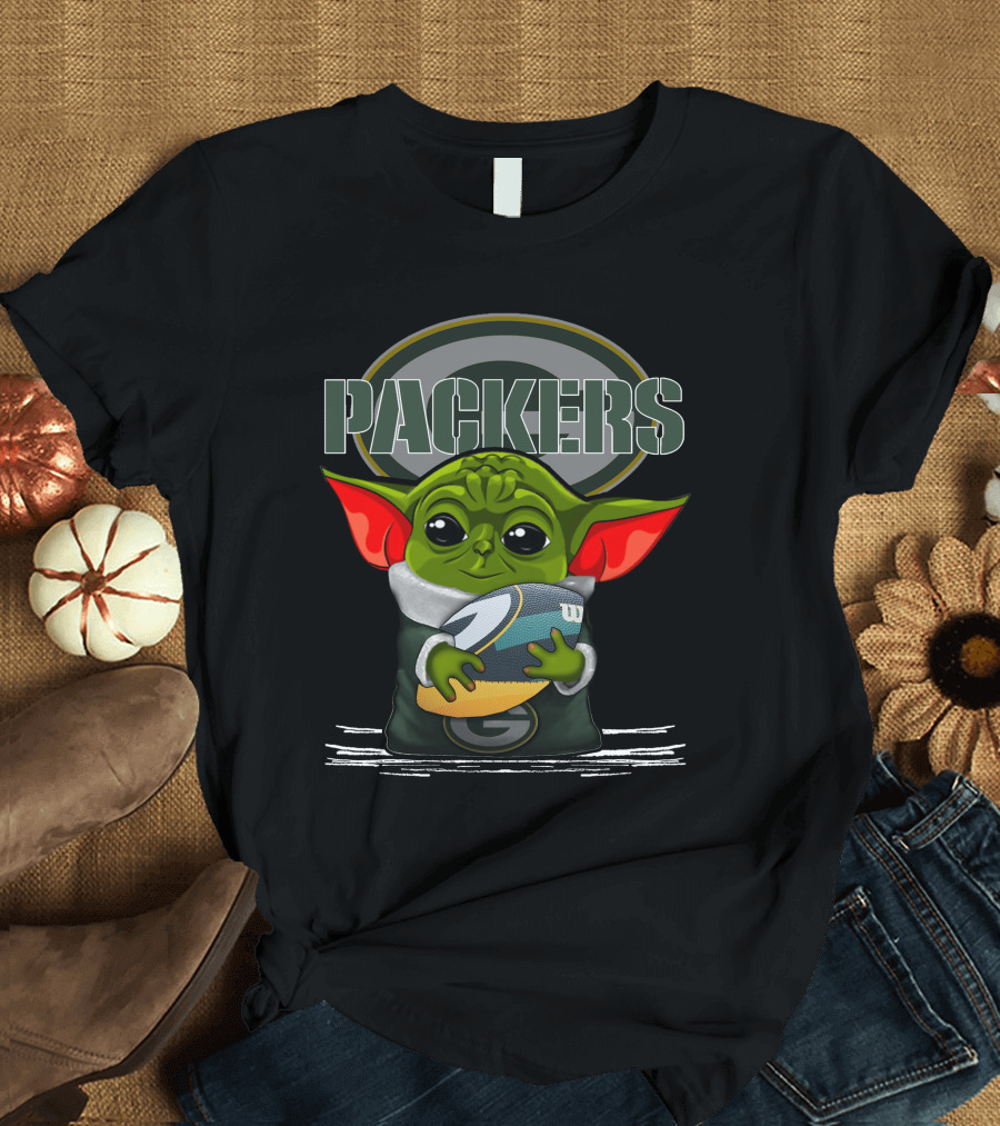 Green Bay Packers Yoda Holding Football T-Shirt