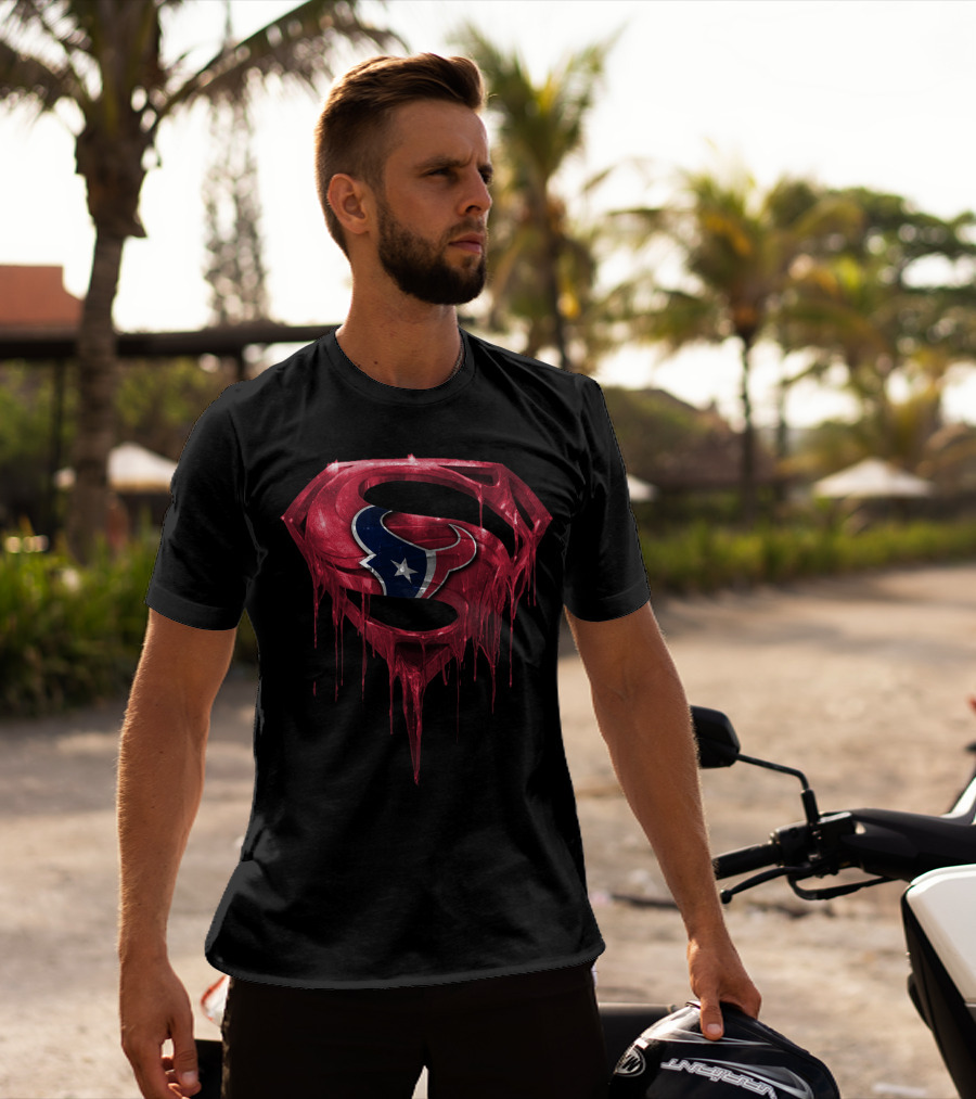 Dripping Superman Houston Texans T-Shirt