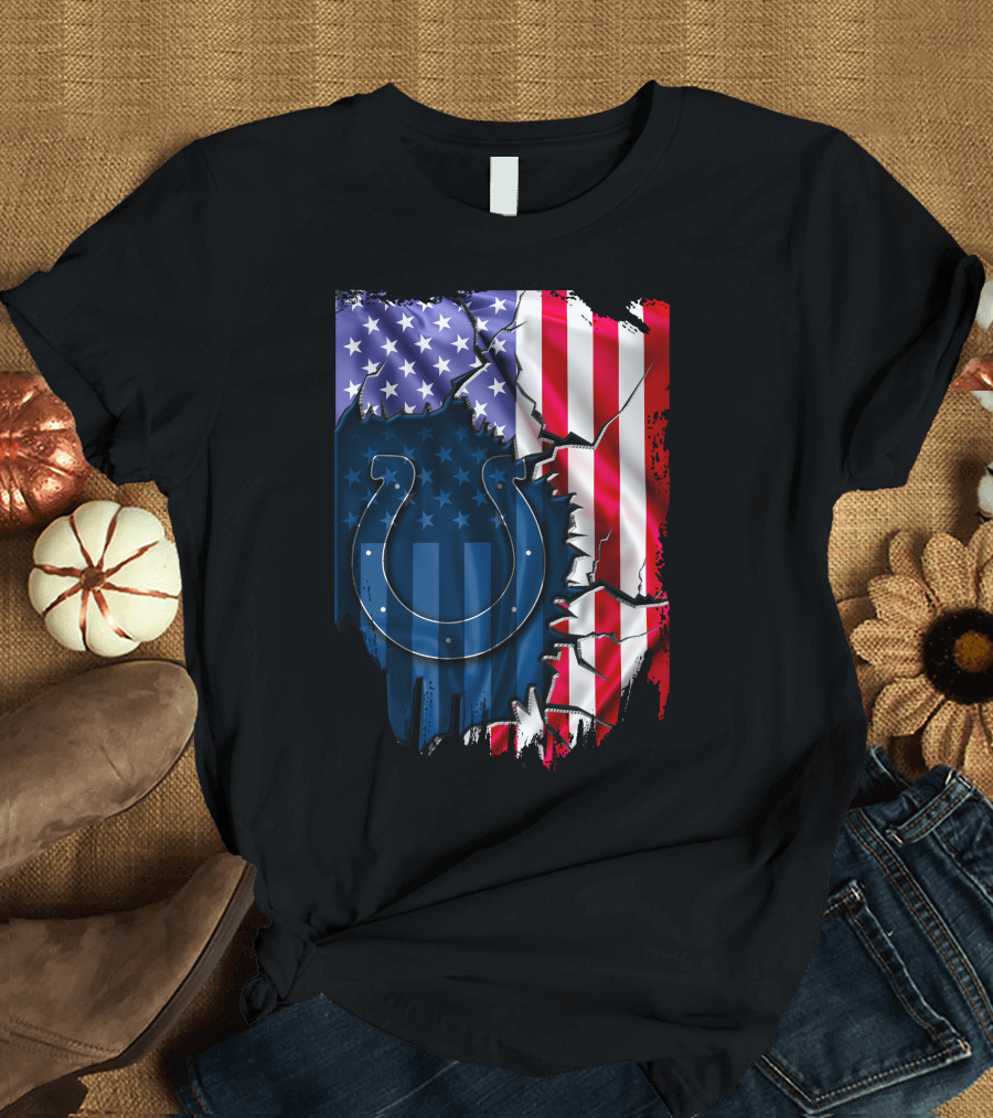 Indianapolis Colts American Flag Polo T-Shirt