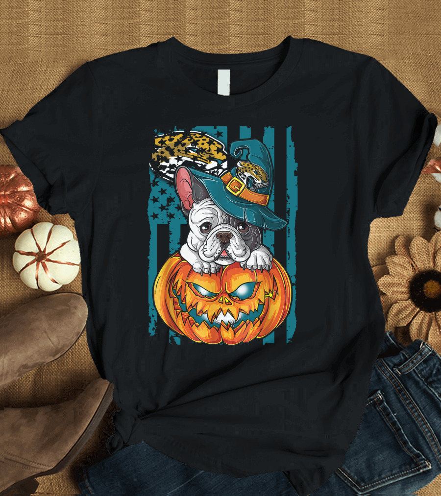Hlw Bulldog Halloween Pumpkin Jacksonville Jaguars Hat T-Shirt