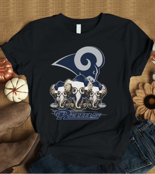 T-Shirt: Elephant Xmas Los Angeles Rams T-Shirt Elephant Xmas Los Angeles Rams T-Shirt