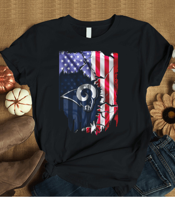 T-Shirt: American Flag Los Angeles Rams T-Shirt American Flag Los Angeles Rams T-Shirt