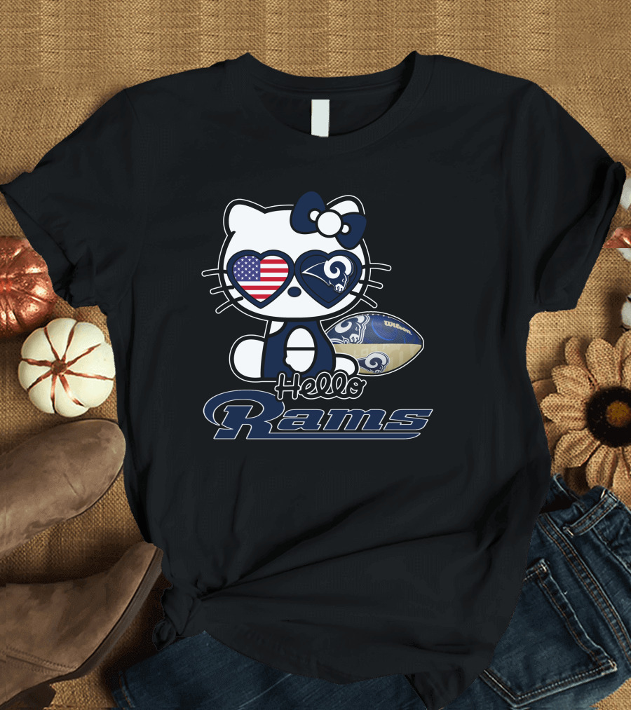 Hello Kitty Los Angeles Rams USA Football Fan T-Shirt