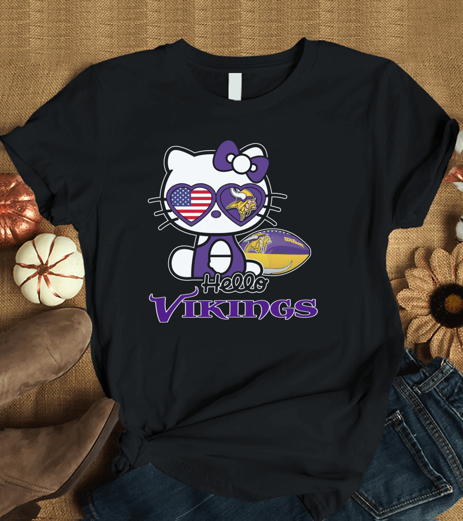 Hello Kitty Minnesota Vikings Football Fan T-Shirt