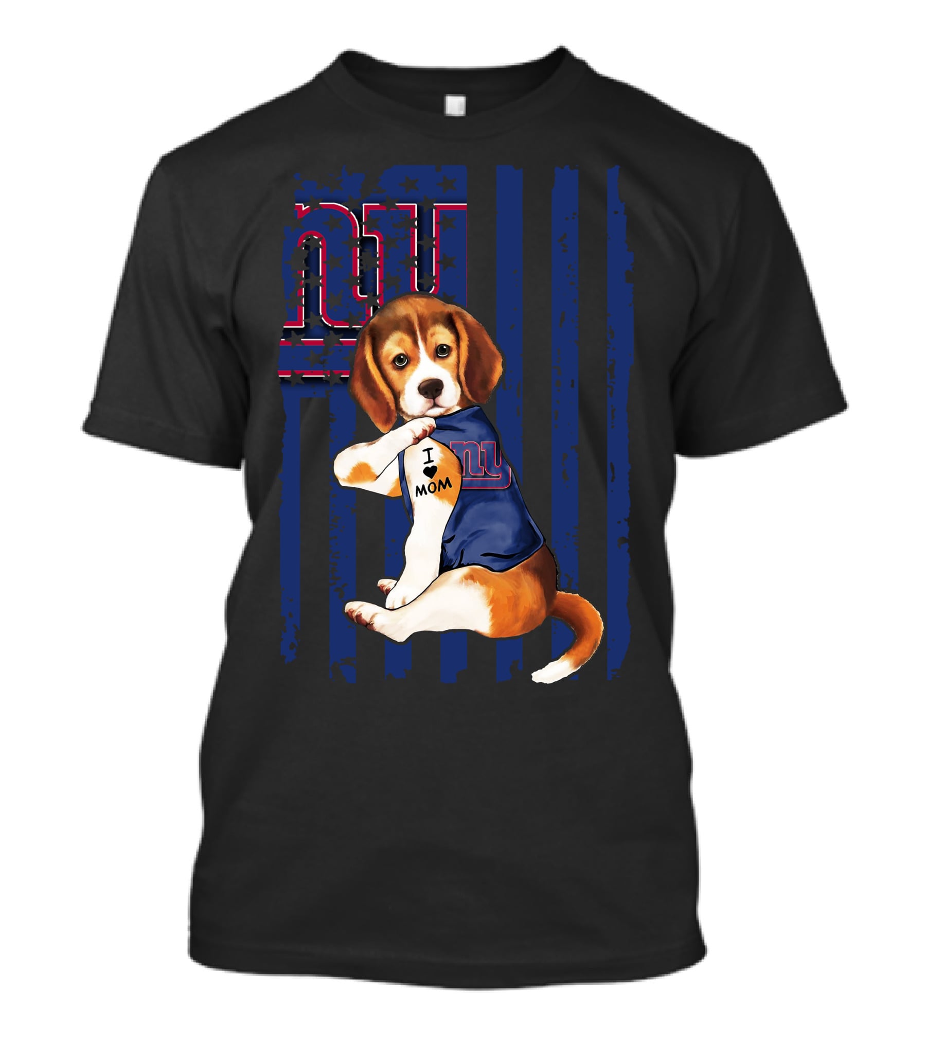 Beagle I Love Mom New York Giants T-Shirt
