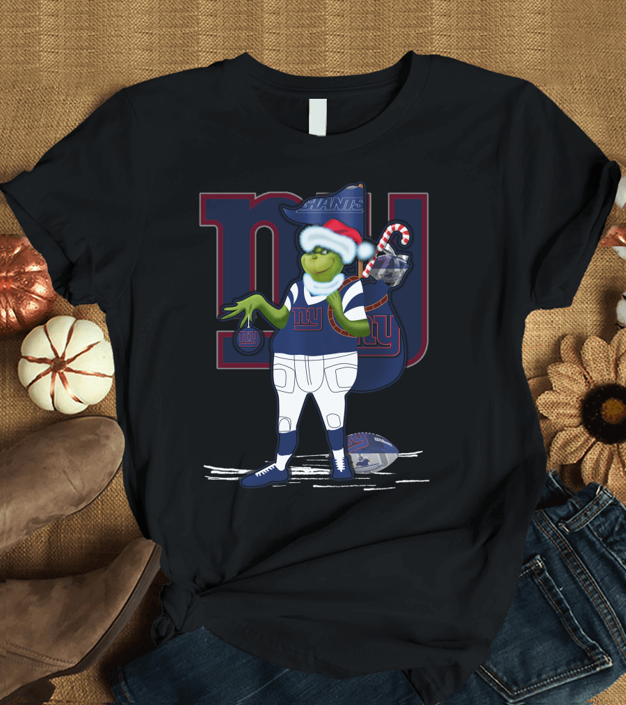 Grinchxmas New York Giants Christmas Football Character T-Shirt