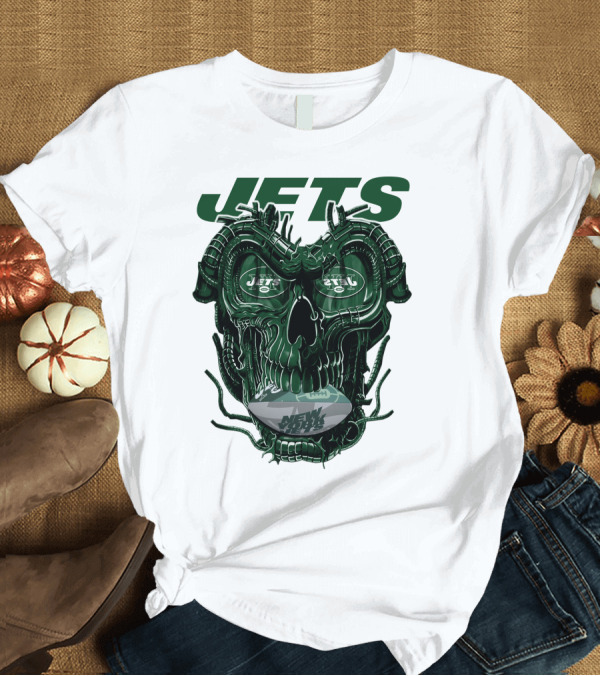 T-Shirt: Jets Dragonskull New York Football T-Shirt Jets Dragonskull New York Football T-Shirt