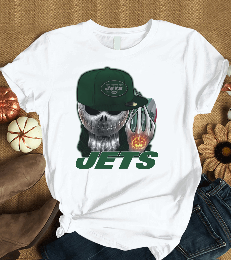 Jets Jackskull Halloween Football Fanatic T-Shirt