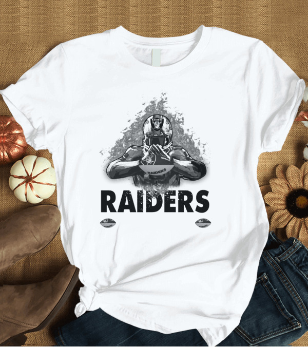 T-Shirt: Raiders For Life Football Player Emblem T-Shirt Raiders For Life Football Player Emblem T-Shirt