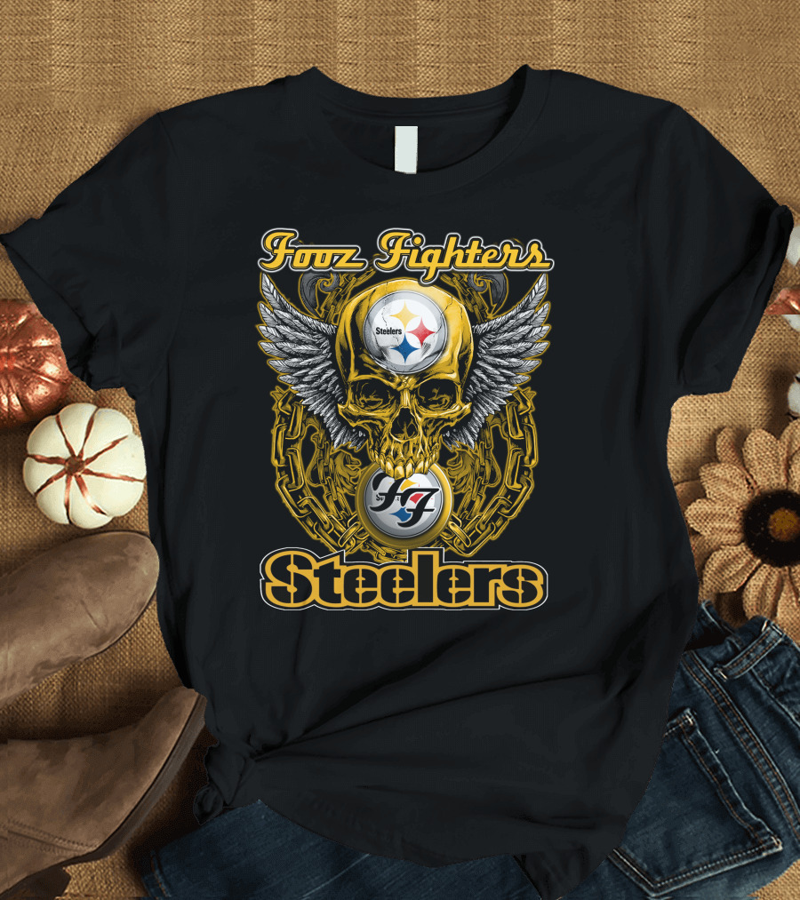 Foo Fighters Steelers Skull Wings T-Shirt