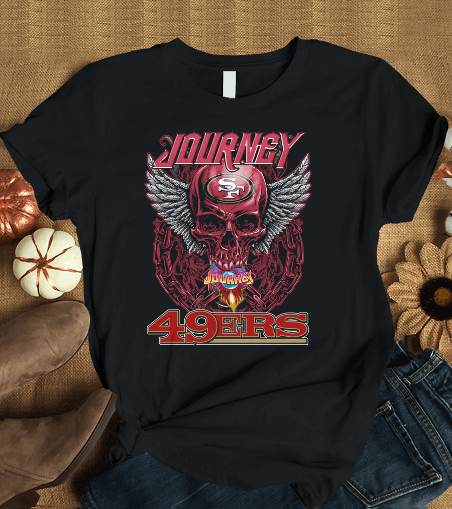 Journey San Francisco 49ers Skull and Wings T-Shirt