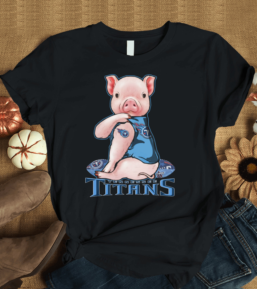 Tennessee Titans Pig Wearing Team Jersey T-Shirt