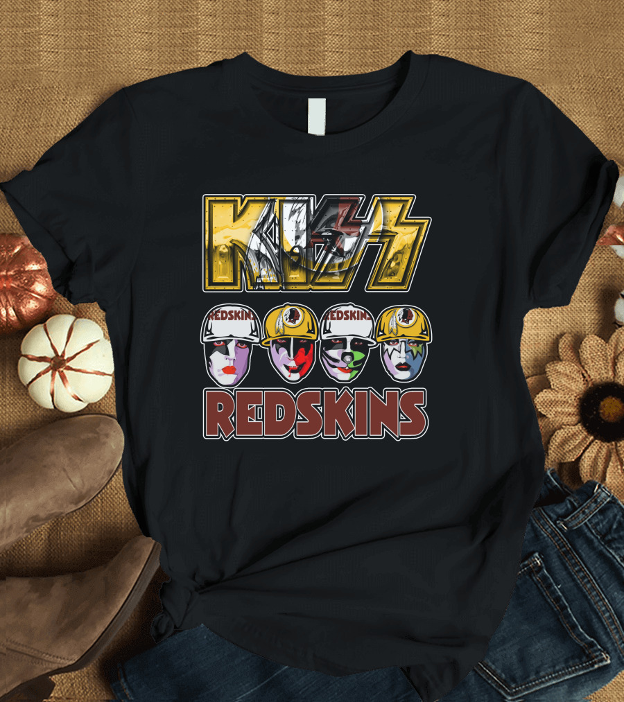 Kiss Washington Redskins Helmet Faces T-Shirt