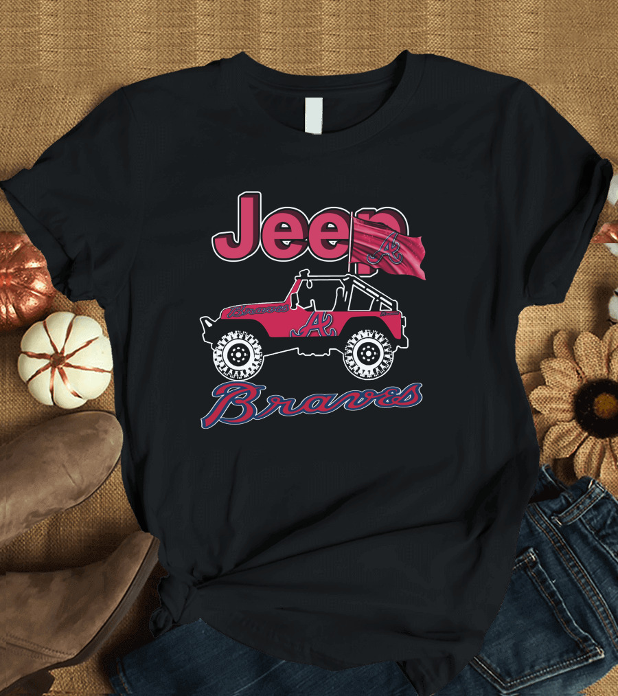 Jeep Atlanta Braves Red Flag Vehicle T-Shirt