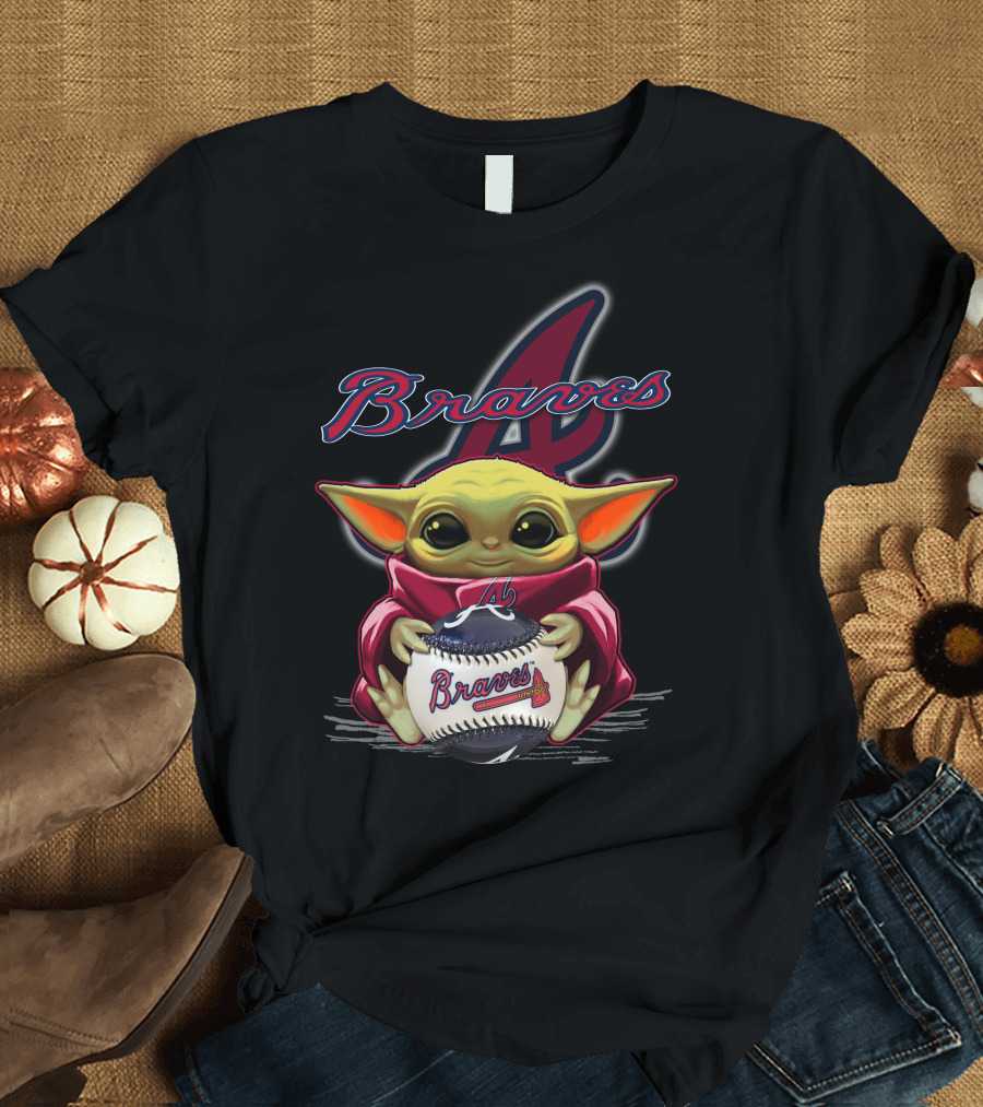 Braves Yoda Holding Baseball with Atlanta Braves T-Shirt