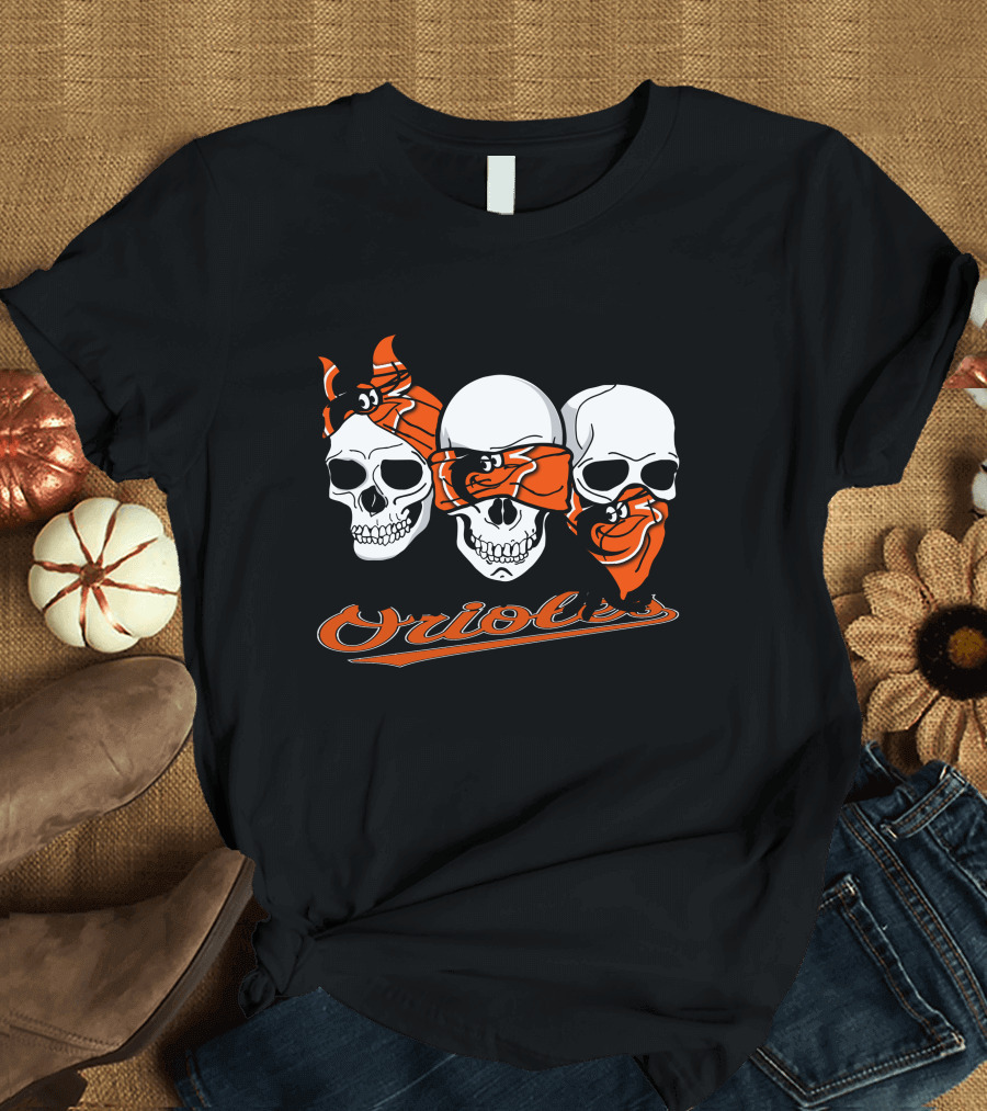 Orioles Three Skull Bandana T-Shirt