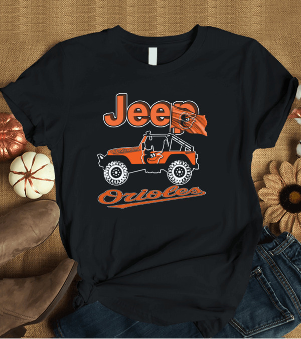 T-Shirt: Jeep Orioles Baltimore Orioles Logo Jeep Wrangler Baseball T-Shirt Jeep Orioles Baltimore Orioles Logo Jeep Wrangler Baseball T-Shirt