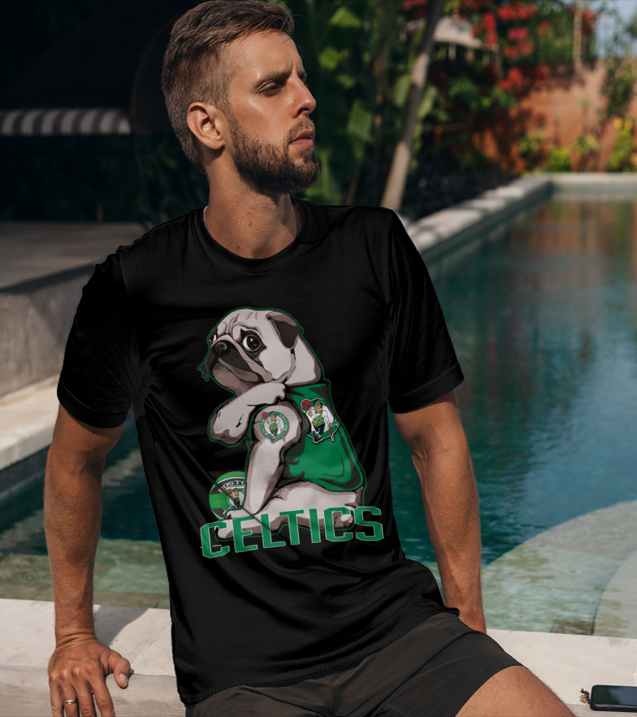 Pug Celtics Boston Basketball Fan Iconic Team T-Shirt