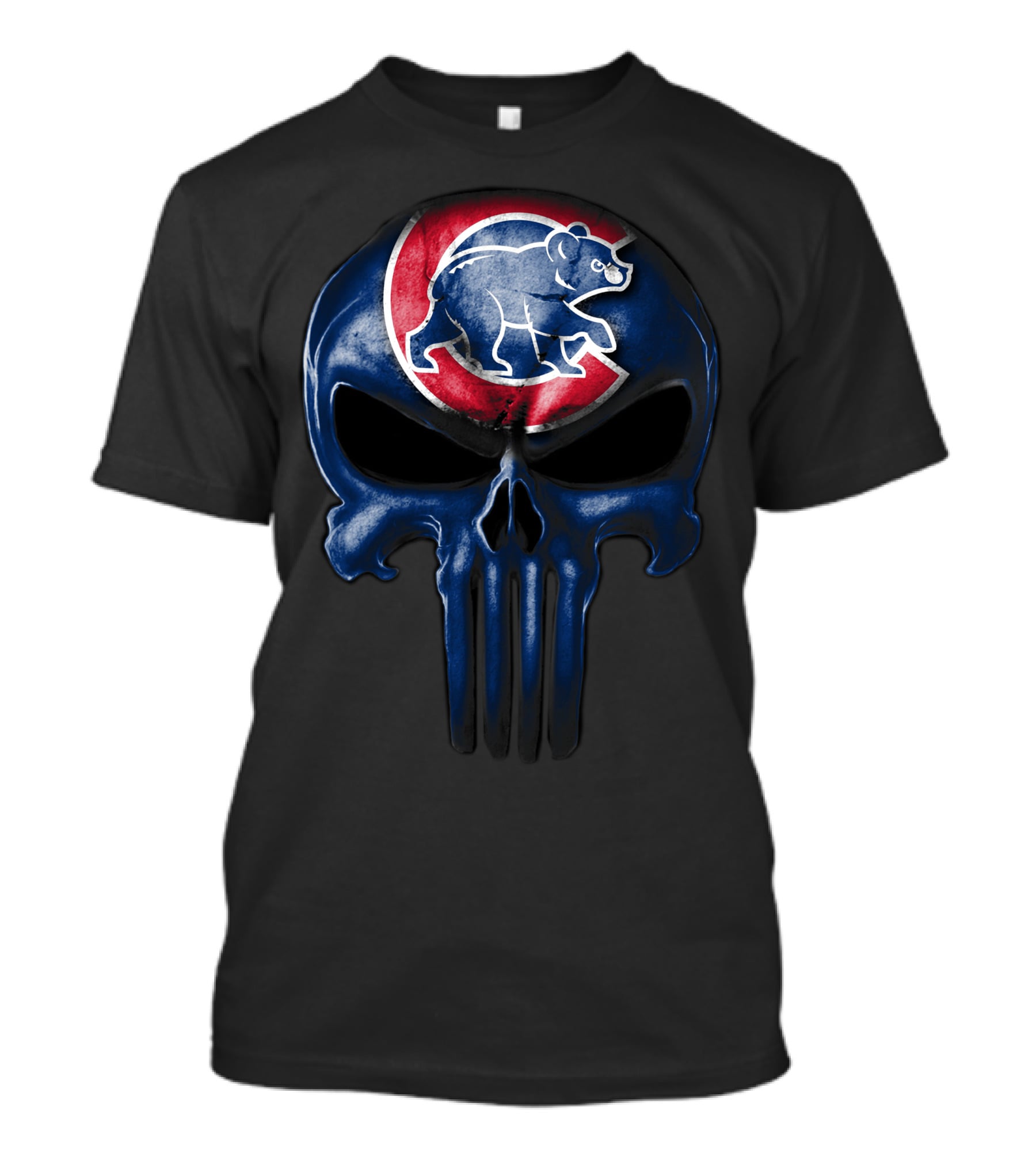 Chicago Cubs Skull Punisher T-Shirt