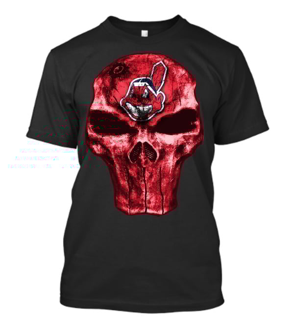 Skull With Chief Wahoo Cleveland Indians T-Shirt