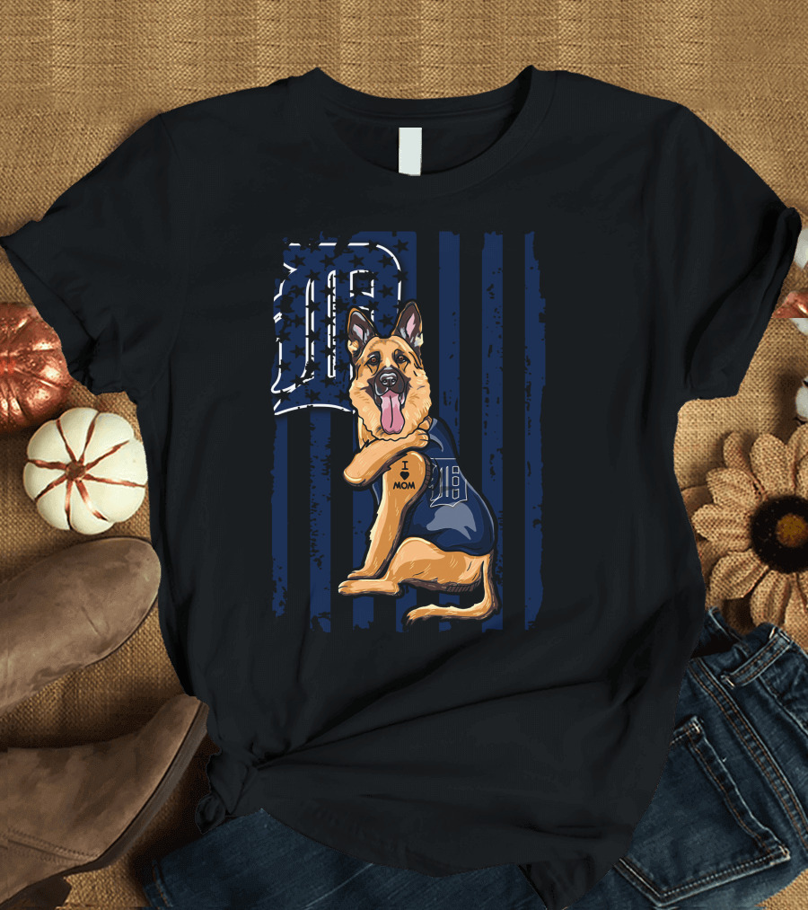 German Shepherd I Mom Detroit Tigers T-Shirt