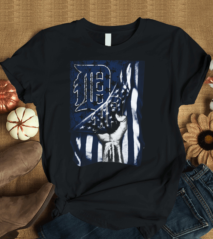 Detroit Tigers American Flag T-Shirt