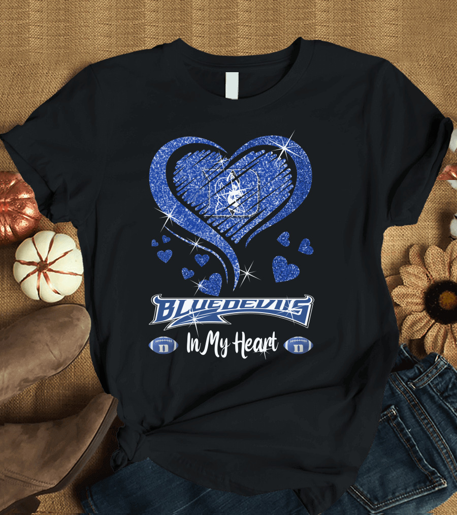 Blue Devils Heart Football Team Spirit In My Heart T-Shirt