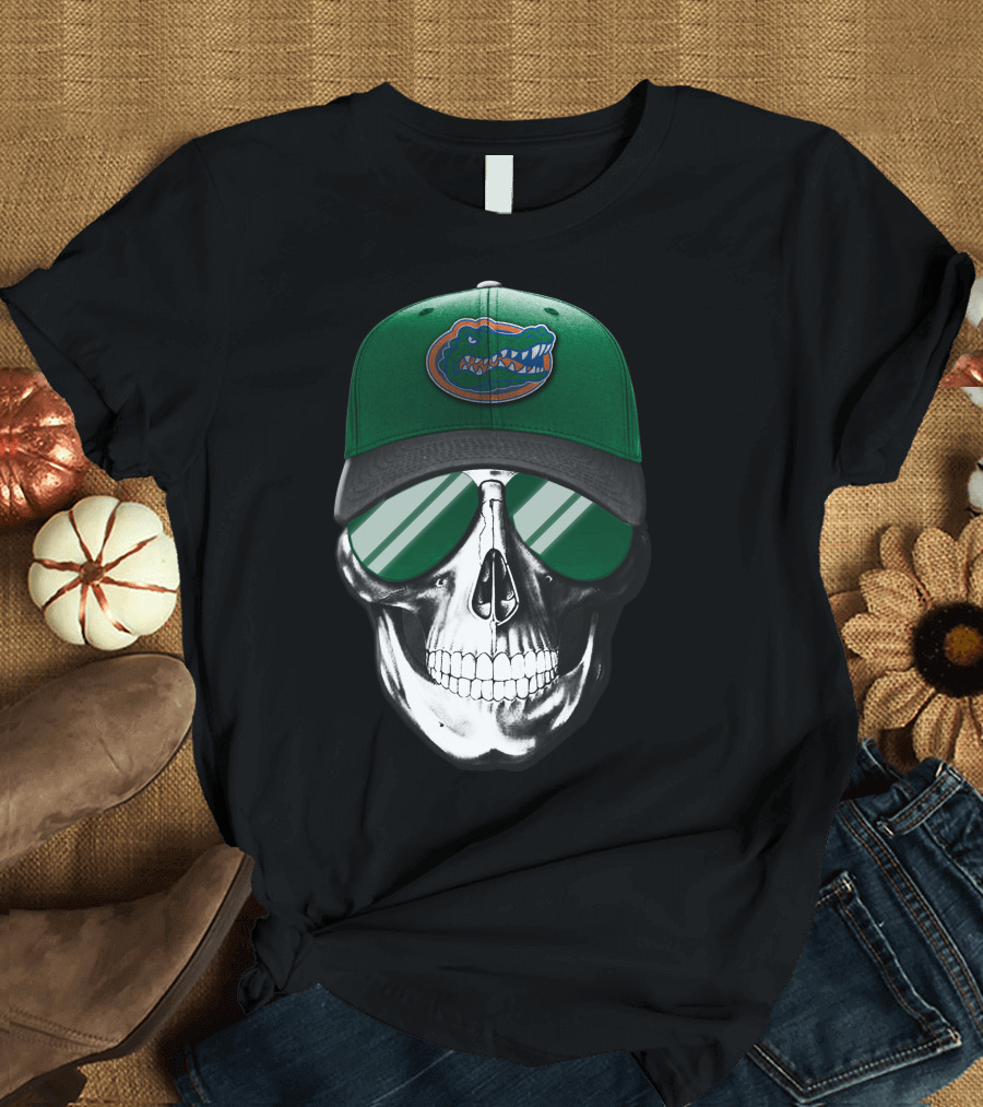 Florida Gators Skull with Cap and Sunglasses T-Shirt